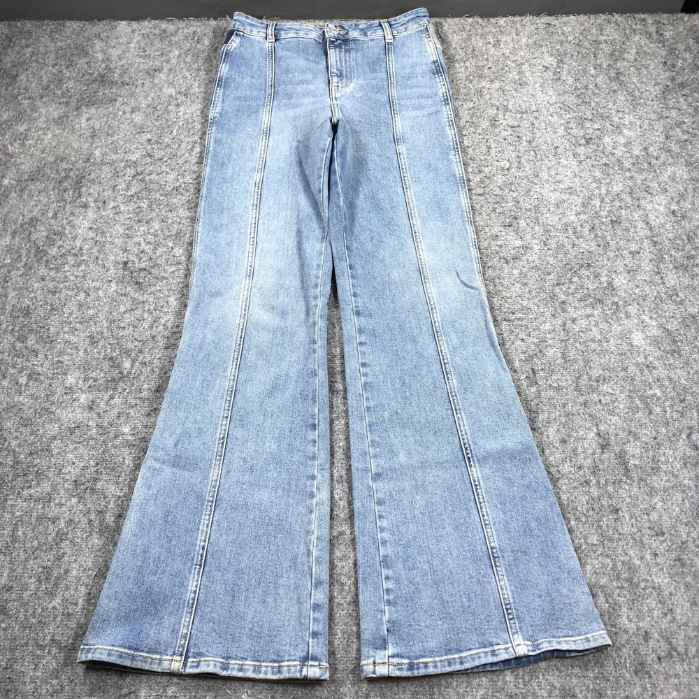 We the free Jeans Womens 29 Light Wash High Rise Flare Retro Patchwork Denim